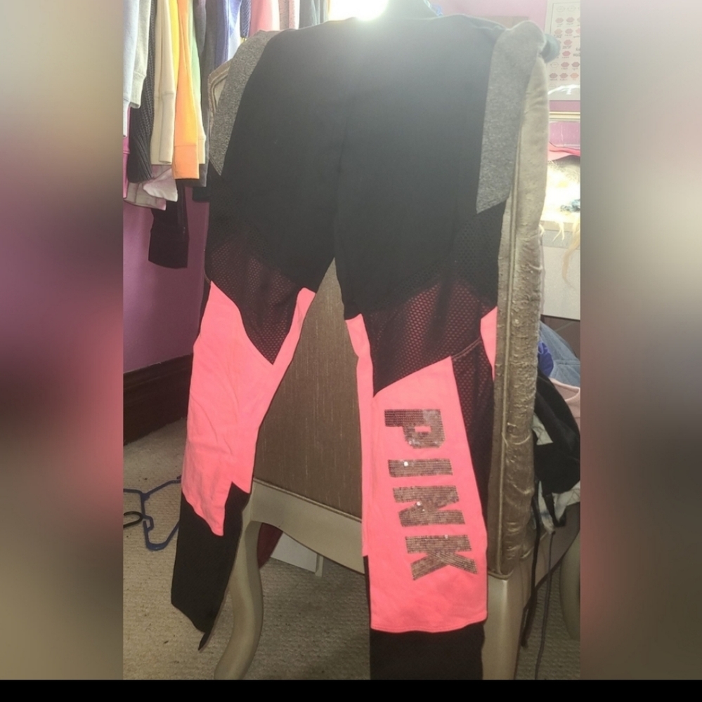 VS pink bling mesh legging
